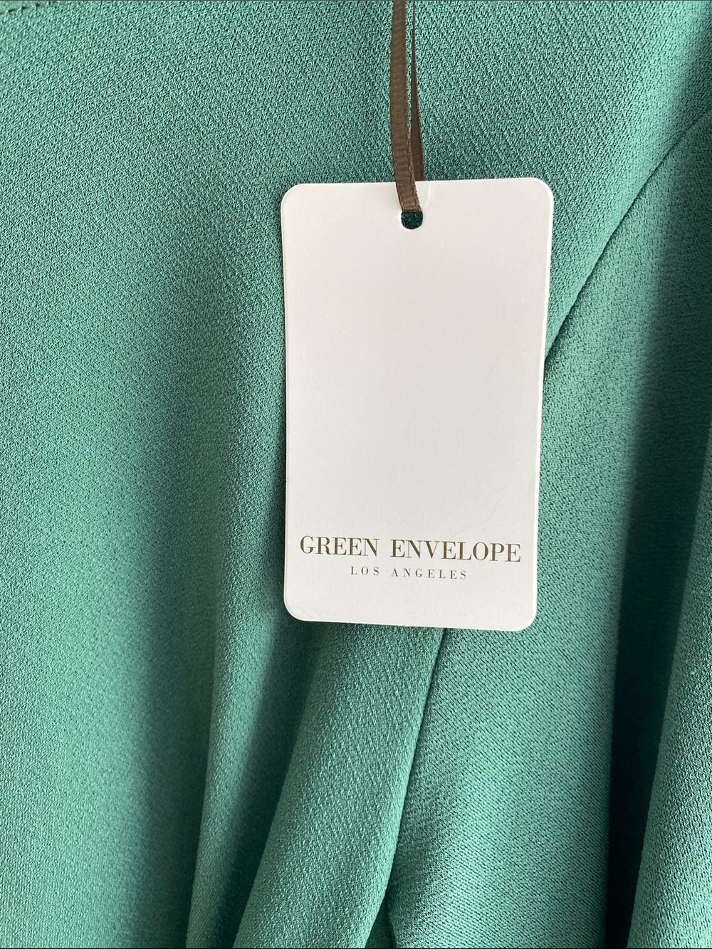 Green Envelope Sage Tie-Back Short Sleeve - Picture 3 of 5